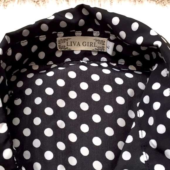 Black and White Polka Dot Blouse - Picture 2 of 5